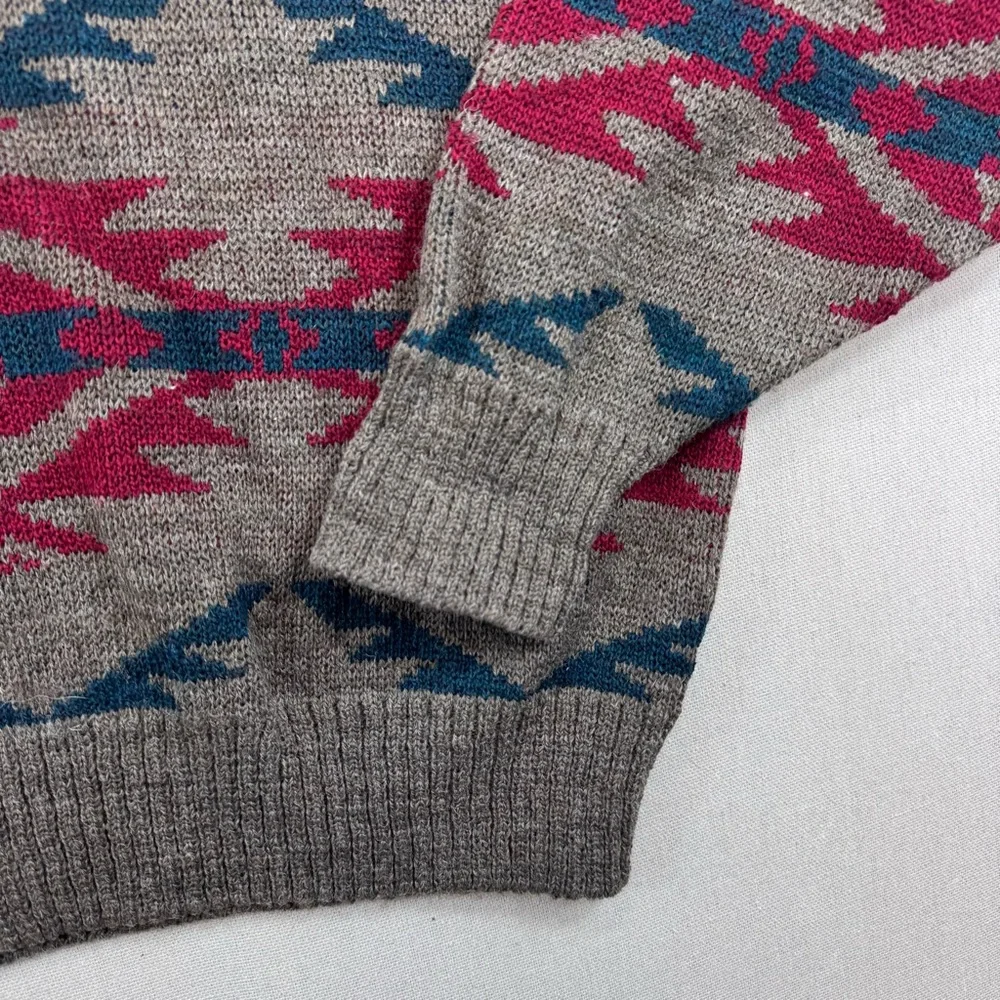 Knights Bridge Men’s M Southwestern Aztec Wool Blend Knit Sweater Made England